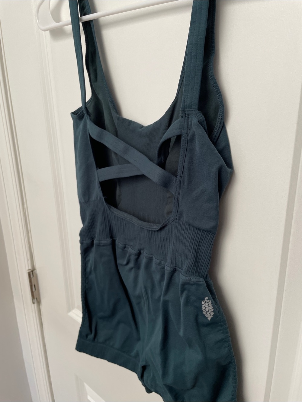 Free people size S good karma runsie Strappy Back Active Romper in Deep Teal - Picture 10 of 12